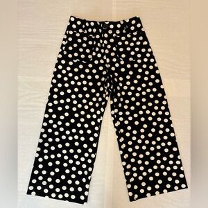 Anthropologie Black and White Polka Dot Cropped Pants
